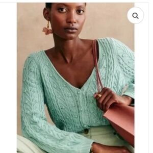 Sezane Beryl Cardigan Sea Green - Size XS